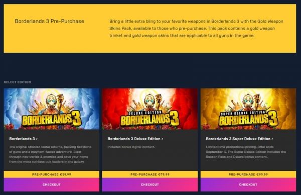 Borderlands 3 все еще участвует в распродаже Epic Games Store, даже без значка скидки